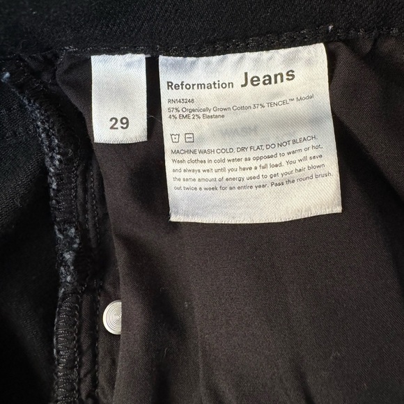 Reformation Jeans High Rise Skinny  Faded Black Destroyed Size 29 - Picture 15 of 16